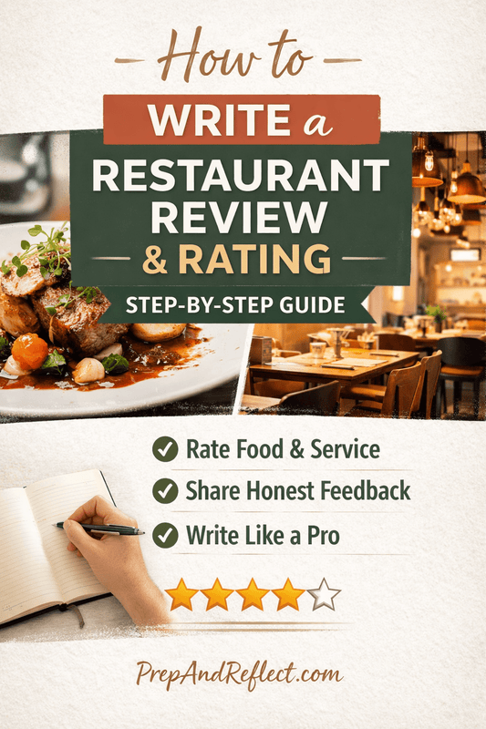 How to Write a Restaurant Review and Rating After Dining Out - Prep and Reflect