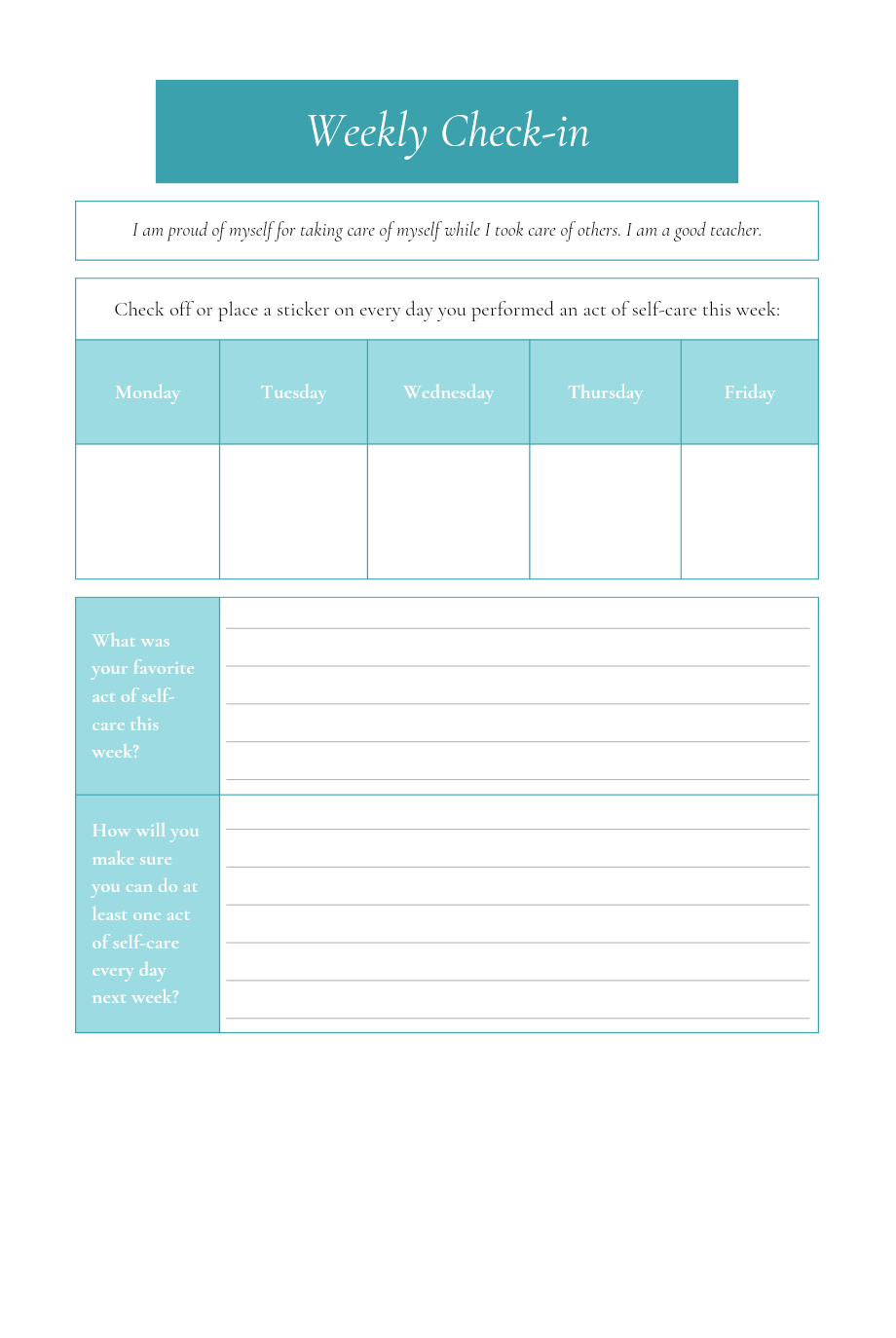 Meditate and Reflect - A Journal for Teachers (Lined Journal Pages) - Prep and Reflect - Journal