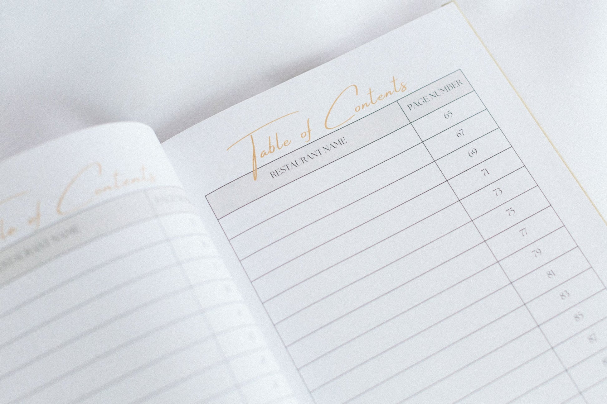 The Timeless Collection - Dine & Tell - A Restaurant Journal - Prep and Reflect